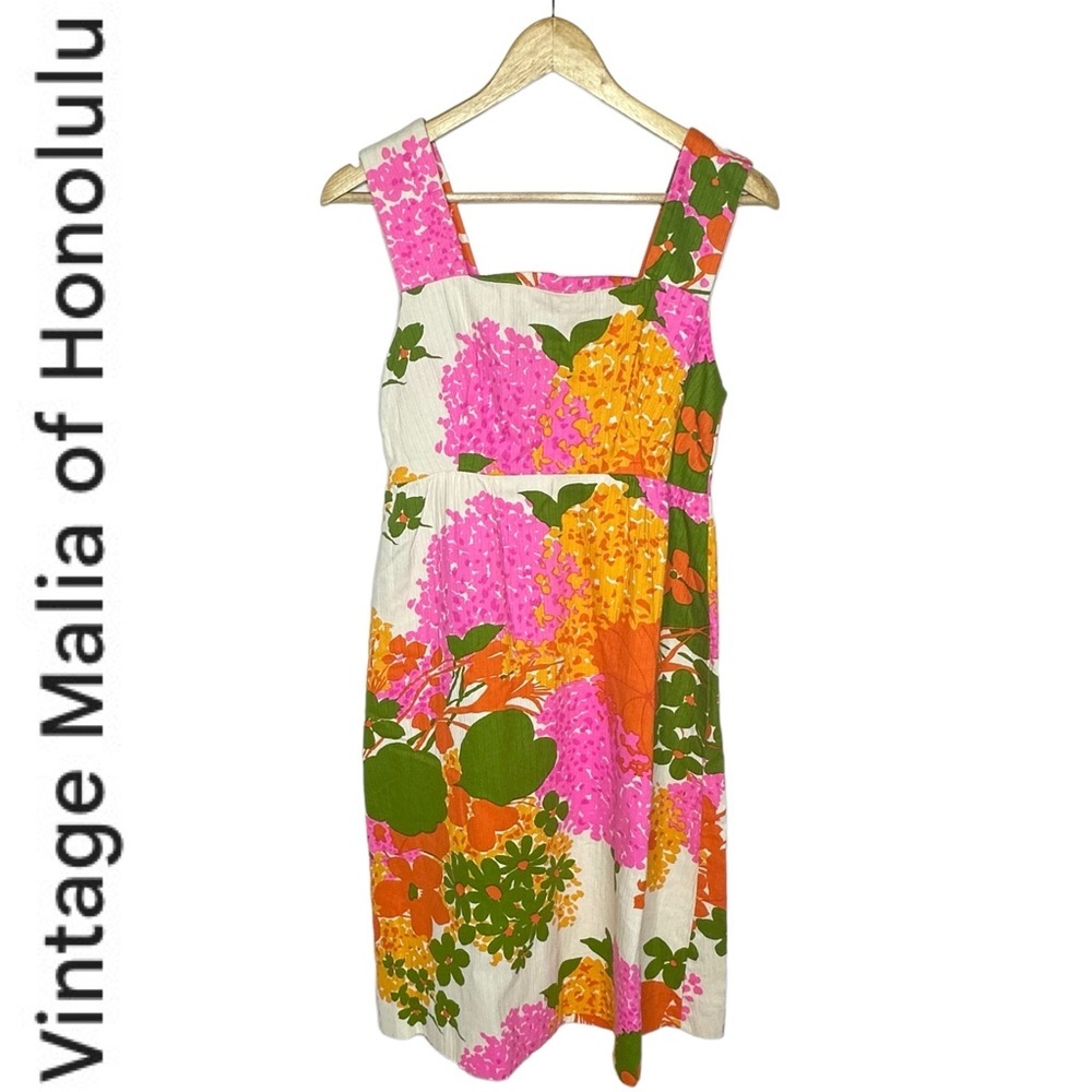 Vintage Malia of Honolulu 60’s Floral SunDress app small